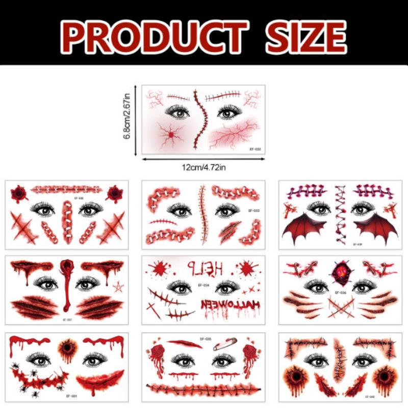 10 Sheets Realistic Scar Tatto - огляд і ціна Makeup